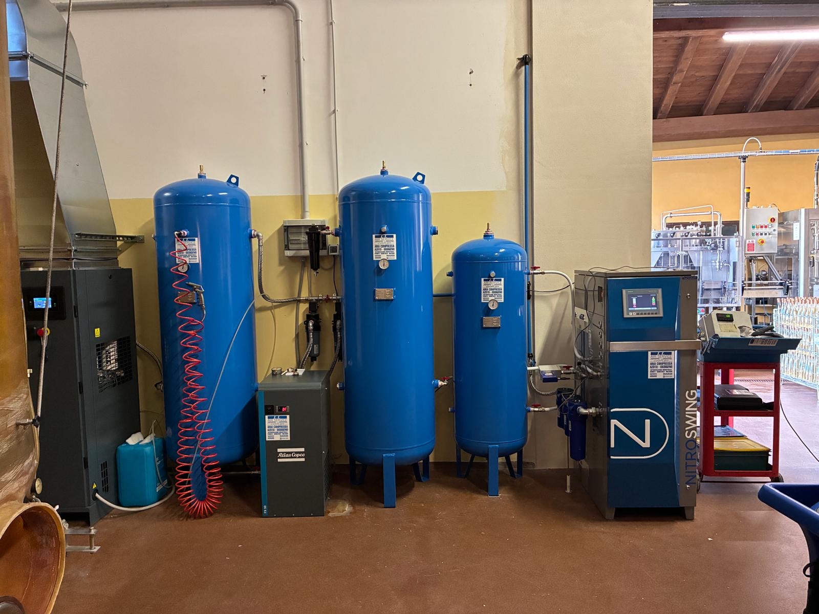 Impianto produzione azoto cantina vinicola